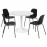 Доставка из Польши DOCKSTA / LIDAS stol i 4 krzesla, bialy bialy/czarny/czarny, 103 cm ИКЕА-79509062, ЕВРОИКЕА Калининград