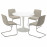 Доставка из Польши DOCKSTA / LUSTEBO stol i 4 krzesla, bialy chrom/Viarp bez/braz, 103 cm ИКЕА-59523530, ЕВРОИКЕА Калининград