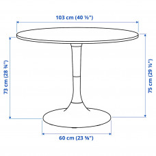 Доставка из Польши ⭐⭐⭐⭐⭐ DOCKSTA / MANHULT stol i 4 krzesla, bialy bialy/Крюкebo szarozielony, 103 cm,ИКЕА-19505934, Евро Икеа Калининград