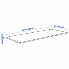 Доставка из Польши ⭐⭐⭐⭐⭐ EKBACKEN blat, jasnoszary imitacja betonu/laminat, 246x2.8 cm,ИКЕА-50395443, Евро Икеа Калининград