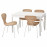 Доставка из Польши EKEDALEN / ALVSTA stol i 4 krzesla, bialy/rattan bialy, 120/180x80 cm ИКЕА-09481580, ЕВРОИКЕА Калининград
