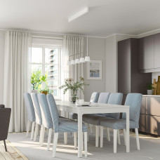 Доставка из Польши ⭐⭐⭐⭐⭐ EKEDALEN / BERGMUND stol i 6 krzesel, bialy/Rommele granatowy/bialy, 180/240 cm,ИКЕА-19408259, Евро Икеа Калининград