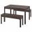 Доставка из Польши EKEDALEN / EKEDALEN stol i 2 lawy, ciemnobrazowy/ciemnobrazowy, 120/180 cm ИКЕА-49482771, ЕВРОИКЕА Калининград