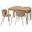 Доставка из Польши EKEDALEN / KRYLBO stol i 4 krzesla, dab/Tonerud ciemny bez, 120/180 cm ИКЕА-09536337, ЕВРОИКЕА Калининград