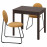 Доставка из Польши EKEDALEN / MANHULT stol i 2 krzesla, ciemnobrazowy/Крюкebo miodowy braz, 80/120 cm ИКЕА-39506013, ЕВРОИКЕА Калининград
