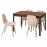 Доставка из Польши EKEDALEN / ODGER stol i 4 krzesla, brazowy/bialy bezowy, 120/180 cm ИКЕА-69221438, ЕВРОИКЕА Калининград