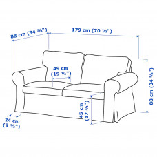 Доставка из Польши ⭐⭐⭐⭐⭐ EKTORP sofa 2-osobowa, Karlshov bezowy/wielokolorowy,ИКЕА-79509019, Евро Икеа Калининград