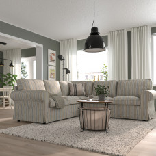 Доставка из Польши ⭐⭐⭐⭐⭐ EKTORP sofa narozna 4-osobowa, Karlshov bezowy/wielokolorowy,ИКЕА-99508995, Евро Икеа Калининград
