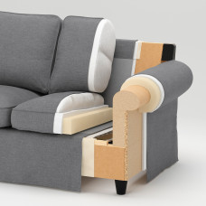 Доставка из Польши ⭐⭐⭐⭐⭐ EKTORP sofa narozna 4-osobowa, Karlshov bezowy/wielokolorowy,ИКЕА-99508995, Евро Икеа Калининград