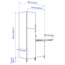 Доставка из Польши ⭐⭐⭐⭐⭐ ENHET pralnia, bialy/imit. debu, 183x63.5x222.5 cm,ИКЕА-39437576, Евро Икеа Калининград