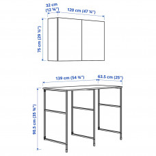 Доставка из Польши ⭐⭐⭐⭐⭐ ENHET Стойка, bialy/imit. debu, 139x63.5x90.5 cm,ИКЕА-49477473, Евро Икеа Калининград