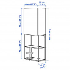 Доставка из Польши ⭐⭐⭐⭐⭐ ENHET Стойка, bialy/szary rama, 60x32x150 cm,ИКЕА-59485627, Евро Икеа Калининград