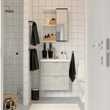 Доставка из Польши ⭐⭐⭐⭐⭐ ENHET / TVALLEN Мебель для ванной комнаты, набор из 13 предметов, под бетон/белый смеситель Glypen, 64x43x65 cm,ИКЕА-29419846, Евро Икеа Калининград