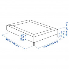 Доставка из Польши ⭐⭐⭐⭐⭐ ESPEVAR Пружинная база матрас на ножках, белый, 140x200 cm,ИКЕА-59208121, Евро Икеа Калининград