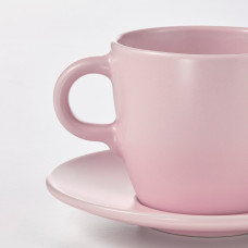 Доставка из Польши ⭐⭐⭐⭐⭐ FARGKLAR Чашка с блюдцем, Матовый светло-розовый, 25 cl,ИКЕА-10478162, Евро Икеа Калининград