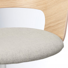 Доставка из Польши ⭐⭐⭐⭐⭐ FJALLBERGET krzeslo konferencyjne z kolkami, okleina debowa bejcowana na bialo/Gunnared bezowy,ИКЕА-20485242, Евро Икеа Калининград