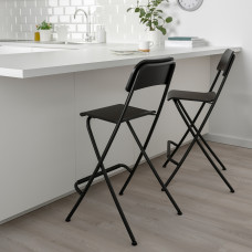 ⭐⭐⭐⭐⭐ FRANKLIN Табурет складной c спинка, черный/черный, 63 cm,IKEA-50406465, Евро Икеа Калининград