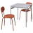 Доставка из Польши GRASALA / OSTANO stol i 2 krzesla, szary/Remmarn czerwonobrazowy, 67 cm ИКЕА-29497288, ЕВРОИКЕА Калининград
