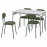 Доставка из Польши GRASALA / OSTANO stol i 4 krzesla, szary/Remmarn gleboki zielony, 110 cm ИКЕА-19551394, ЕВРОИКЕА Калининград