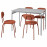 Доставка из Польши GRASALA / OSTANO stol i 4 krzesla, szary/Remmarn czerwonobrazowy, 110 cm ИКЕА-29497293, ЕВРОИКЕА Калининград