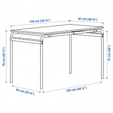 Доставка из Польши ⭐⭐⭐⭐⭐ GRASALA / OSTANO stol i 4 krzesla, szary/Remmarn czerwonobrazowy, 110 cm,ИКЕА-29497293, Евро Икеа Калининград