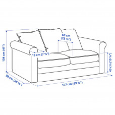 Доставка из Польши ⭐⭐⭐⭐⭐ GRONLID 2-местный диван, Спорда темно-серый,ИКЕА-69408558, Евро Икеа Калининград