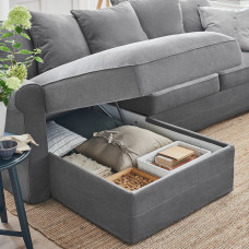 Доставка из Польши ⭐⭐⭐⭐⭐ GRONLID sofa 3-osobowa z szezlongiem, Ljungen srednioszary,ИКЕА-99409066, Евро Икеа Калининград