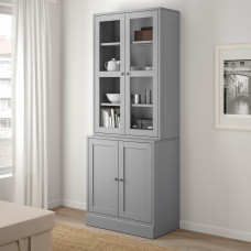 Доставка из Польши ⭐⭐⭐⭐⭐ HAVSTA kombinacja ze szklanymi drzwiami, szary, 81x47x212 cm,ИКЕА-89265978, Евро Икеа Калининград