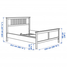 Доставка из Польши ⭐⭐⭐⭐⭐ HEMNES rama lozka, szary bejcowane, 140x200 cm,ИКЕА-79247193, Евро Икеа Калининград