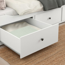 Доставка из Польши ⭐⭐⭐⭐⭐ HEMNES Кушетка с 3 ящиками, 2 матраса, белый/фирма Осванг, 80x200 cm,ИКЕА-89428107, Евро Икеа Калининград