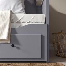 Доставка из Польши ⭐⭐⭐⭐⭐ HEMNES Кушетка с 3 ящиками, 2 матраса, серый/твердый Осванг, 80x200 cm,ИКЕА-29428105, Евро Икеа Калининград