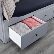 Доставка из Польши ⭐⭐⭐⭐⭐ HEMNES Кушетка с 3 ящиками, 2 матраса, серый/твердый Осванг, 80x200 cm,ИКЕА-29428105, Евро Икеа Калининград