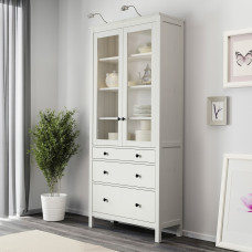 Доставка из Польши ⭐⭐⭐⭐⭐ HEMNES witryna z 3 szufladami, biala bejca, 90x197 cm,ИКЕА-50371772, Евро Икеа Калининград