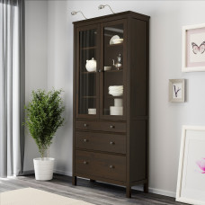 Доставка из Польши ⭐⭐⭐⭐⭐ HEMNES witryna z 3 szufladami, czarnobraz, 90x197 cm,ИКЕА-70371771, Евро Икеа Калининград