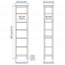 Доставка из Польши ⭐⭐⭐⭐⭐ HEMNES regal, biala bejca, 49x197 cm,ИКЕА-40371763, Евро Икеа Калининград