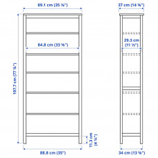 Доставка из Польши ⭐⭐⭐⭐⭐ HEMNES regal, biala bejca, 90x197 cm,ИКЕА-90371765, Евро Икеа Калининград