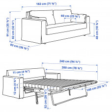 Доставка из Польши ⭐⭐⭐⭐⭐ HYLTARP sofa 2-osobowa rozkladana, Gransel szarobrazowy,ИКЕА-09489581, Евро Икеа Калининград