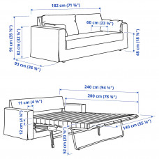 Доставка из Польши ⭐⭐⭐⭐⭐ HYLTARP sofa 2-osobowa rozkladana, Kilanda blady niebieski,ИКЕА-79489592, Евро Икеа Калининград