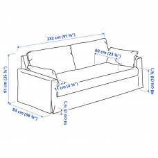 Доставка из Польши ⭐⭐⭐⭐⭐ HYLTARP sofa 3-osobowa, Gransel szary,ИКЕА-69514926, Евро Икеа Калининград