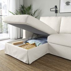 Доставка из Польши ⭐⭐⭐⭐⭐ HYLTARP sofa 3o z szezlongiem, lewy, Gransel naturalny,ИКЕА-79489686, Евро Икеа Калининград