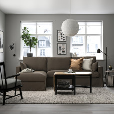 Доставка из Польши ⭐⭐⭐⭐⭐ HYLTARP sofa 3o z szezlongiem, lewy, Gransel szarobrazowy,ИКЕА-09489680, Евро Икеа Калининград