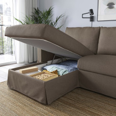 Доставка из Польши ⭐⭐⭐⭐⭐ HYLTARP sofa 3o z szezlongiem, lewy, Gransel szarobrazowy,ИКЕА-09489680, Евро Икеа Калининград