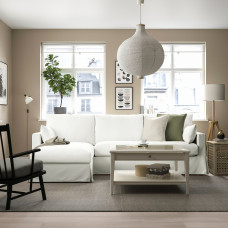 Доставка из Польши ⭐⭐⭐⭐⭐ HYLTARP sofa 3o z szezlongiem, lewy, Hallarp bialy,ИКЕА-59489692, Евро Икеа Калининград