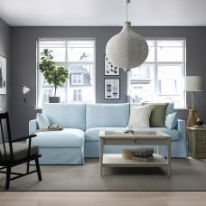 Доставка из Польши ⭐⭐⭐⭐⭐ HYLTARP sofa 3o z szezlongiem, lewy, Kilanda blady niebieski,ИКЕА-29489698, Евро Икеа Калининград