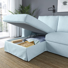 Доставка из Польши ⭐⭐⭐⭐⭐ HYLTARP sofa 3o z szezlongiem, lewy, Kilanda blady niebieski,ИКЕА-29489698, Евро Икеа Калининград