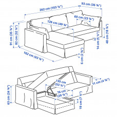 Доставка из Польши ⭐⭐⭐⭐⭐ HYLTARP sofa 3o z szezlongiem, lewy, Kilanda blady niebieski,ИКЕА-29489698, Евро Икеа Калининград
