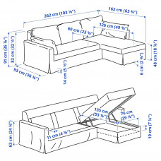 Доставка из Польши ⭐⭐⭐⭐⭐ HYLTARP sofa 3o z szezlongiem, prawy, Gransel naturalny,ИКЕА-19495826, Евро Икеа Калининград