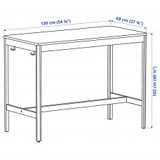 Доставка из Польши ⭐⭐⭐⭐⭐ IDASEN podstawa blatu stolu, ciemnoszary, 139x69x102 cm,ИКЕА-90483819, Евро Икеа Калининград