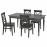 Доставка из Польши INGATORP / INGOLF stol i 4 krzesla, czarny/brazowoczarny, 155/215 cm ИКЕА-19297157, ЕВРОИКЕА Калининград
