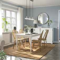 Доставка из Польши ⭐⭐⭐⭐⭐ INGATORP / SKOGSTA stol i 4 krzesla, bialy/akacja, 155/215 cm,ИКЕА-99545196, Евро Икеа Калининград